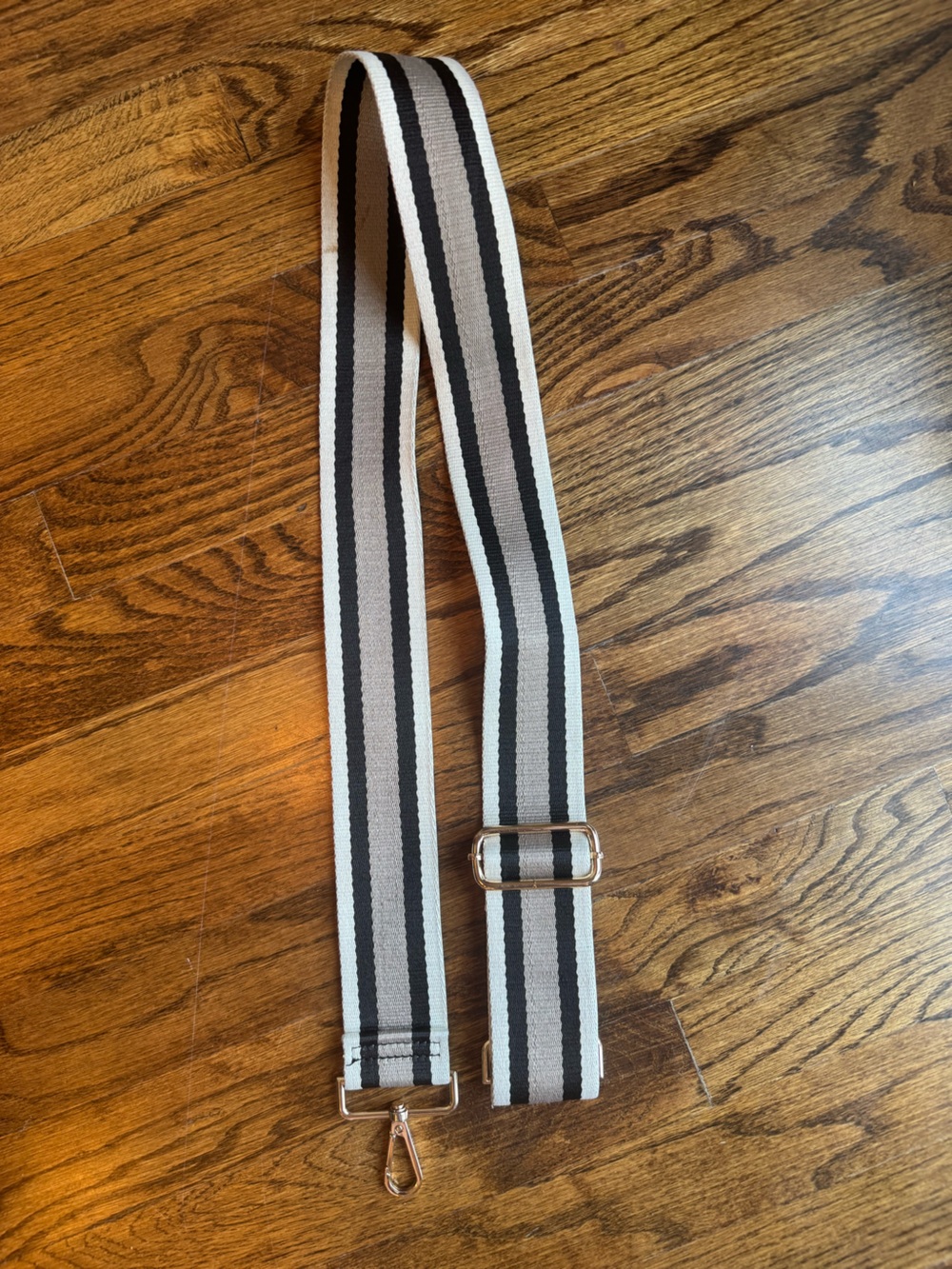 Adjustable Black and White Striped Shoulder Strap for Bags
